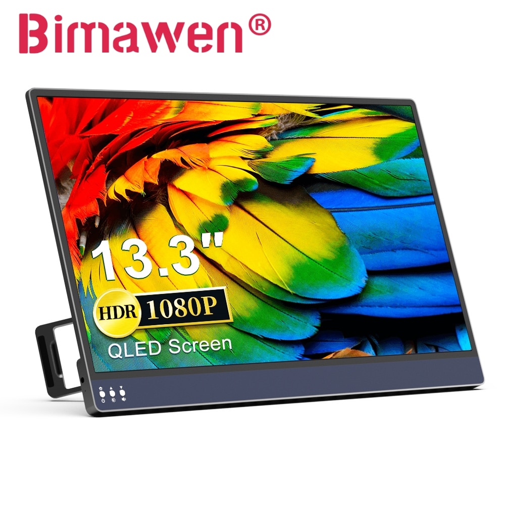 Bimawen QLED ޴ , 1080P FHD HDMI ǻ ÷, HDR ̹ , Ʈ PC  º PS4 Xbox, 13.3 ġ